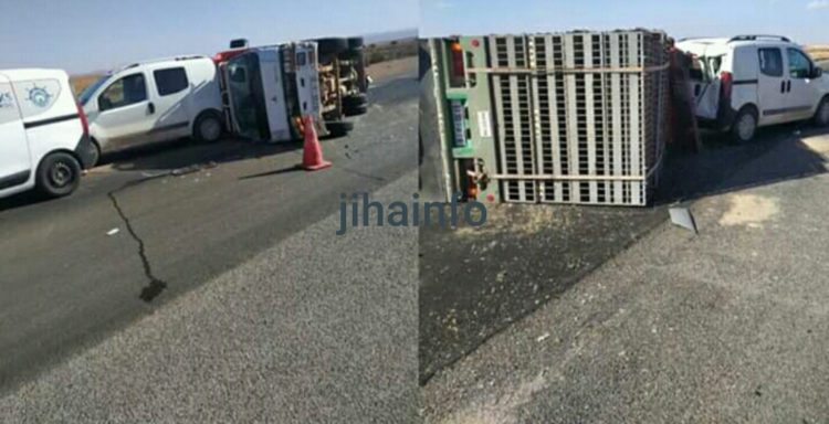 تيزنيت .. حادثة سير بين سيارتين خفيفتين وإسعاف وشاحنة لنقل الدواجن